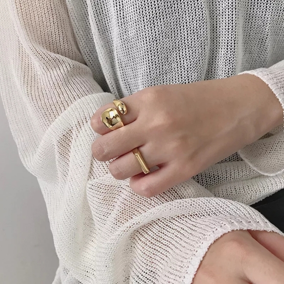 NEW Minimalist S925 Teardrop Adjustable Band Ring - Picture 4 of 11